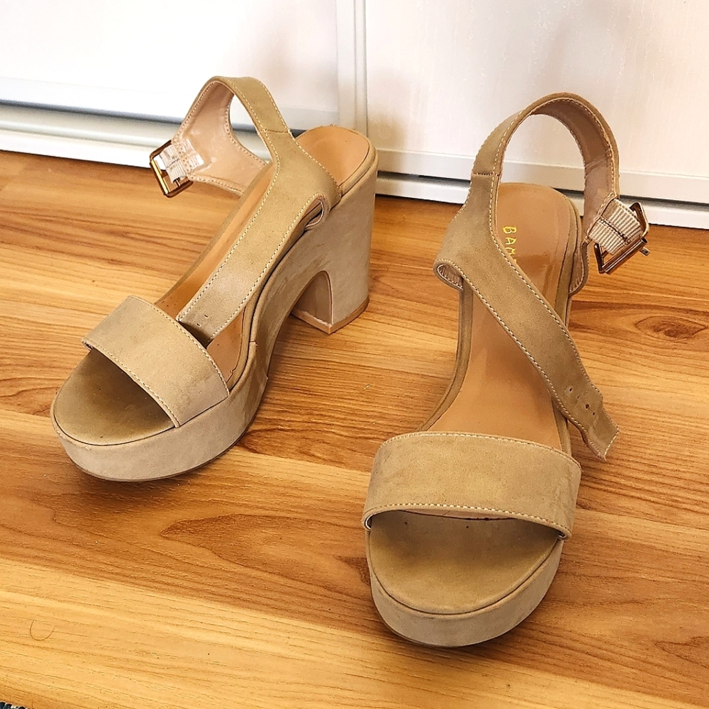 Bamboo Chunky Heel
